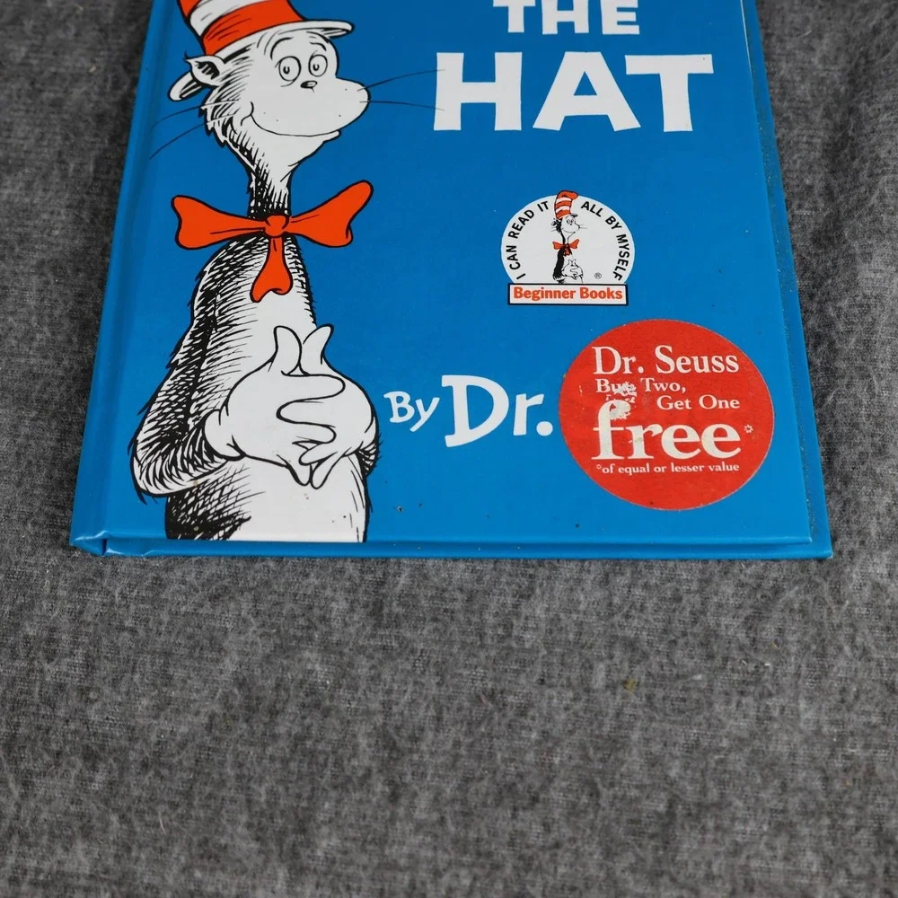 VTG The Cat In The Hat Dr. Seuss Blue HC Beginner Books Kids Illustrated USA